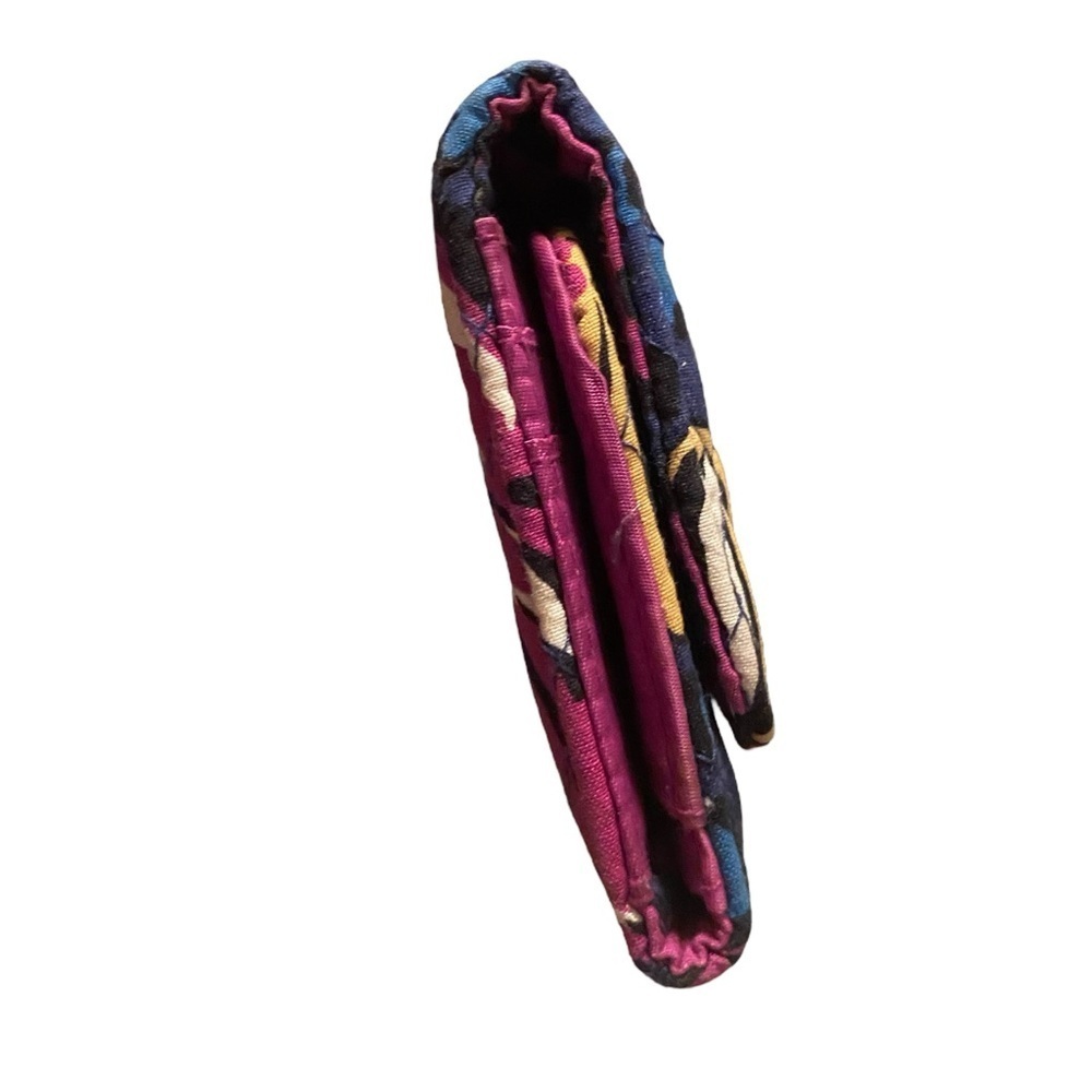 Vera Bradley African Violet Trifold Organizer Wallet Quilted Preppy Floral - Picture 7 of 8